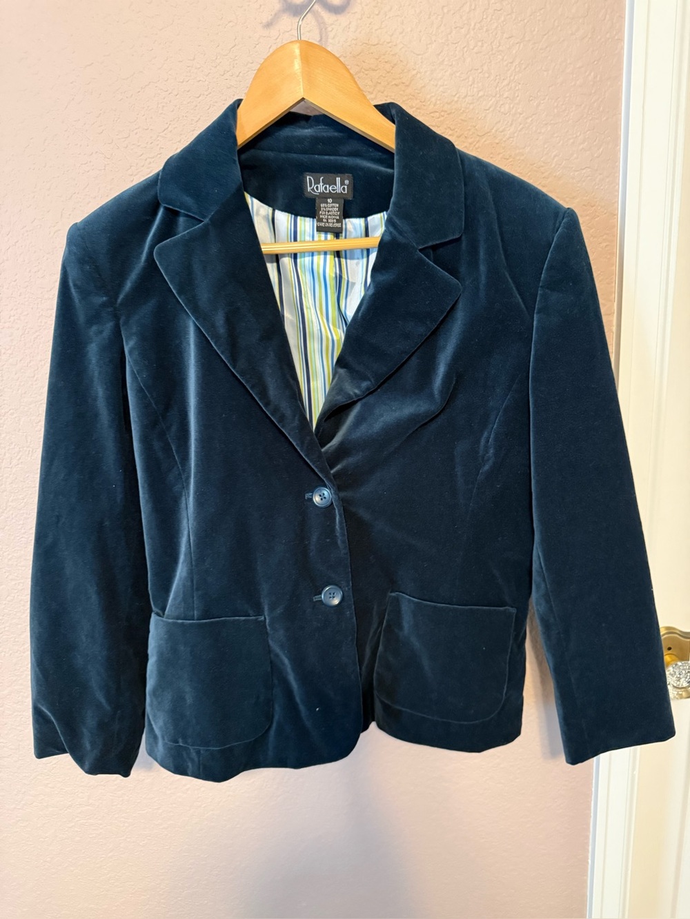 Rafaella Navy Velvet Blazer